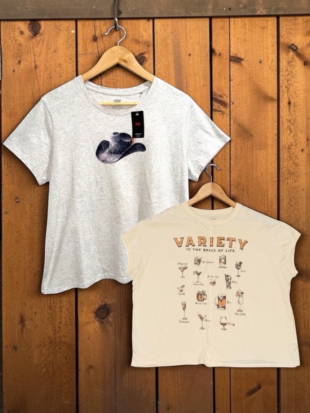 Levi’s and Cleo & Wolf Women’s Size L/XL Western Graphic Tee Shirt Bundle of 2